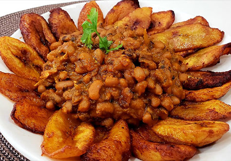 Beans Stew With Fried Plantain