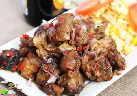 Charcoal Grilled Goat Meat With Red Chili Pepper