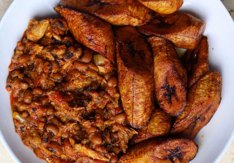 Red Red (fried Ripe Plantain With Beans Stew)